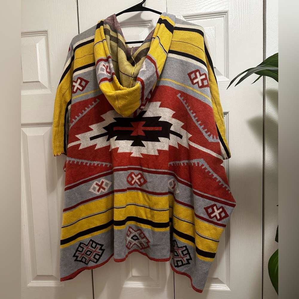 Colorful Geometric Poncho - Picture 2 of 2